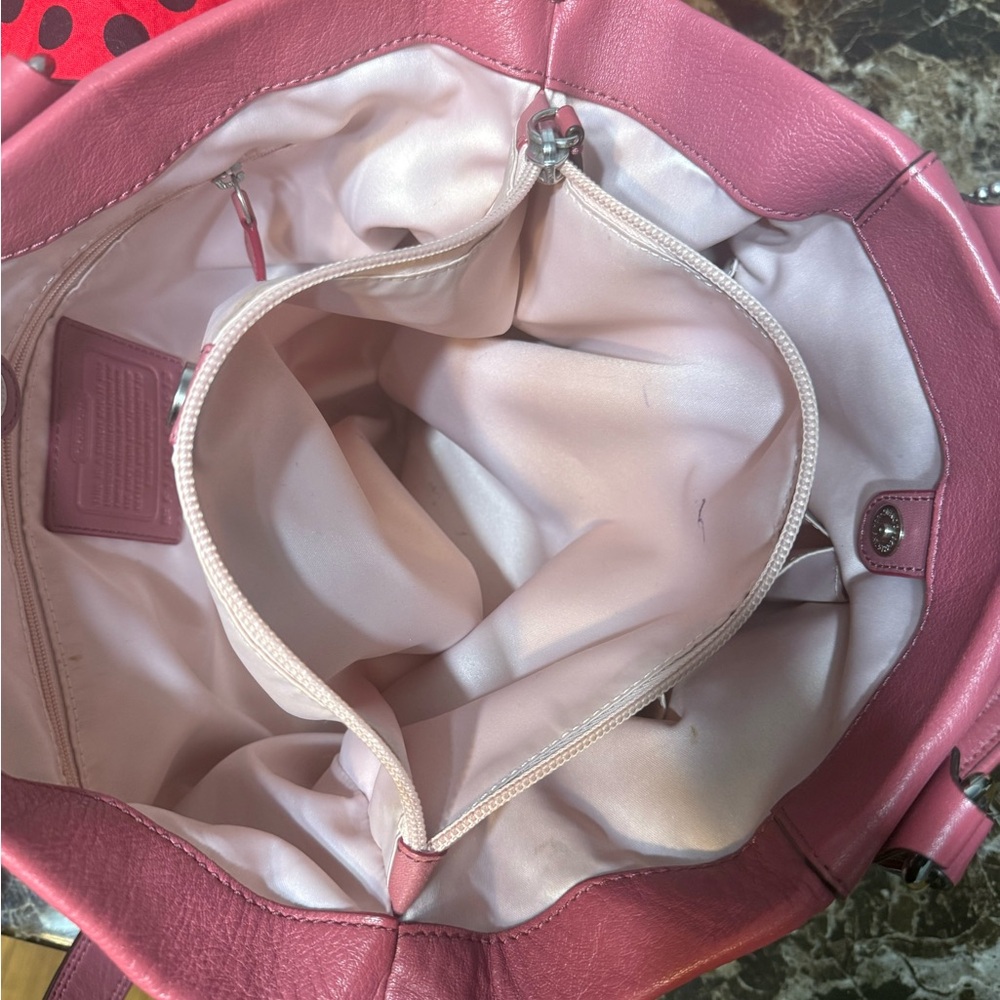 💕 Coach Ashley Pink Leather Satchel | Crossbody + Shoulder - Picture 11 of 15